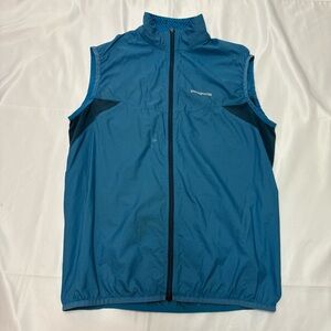 2/$20 Patagonia Nine Trails Vest Mens Small Lightweight Blue Reflective Run Gear